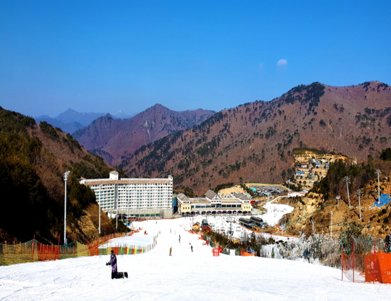 【易起絢麗釜山滑雪】滑雪趣．汗蒸幕．Blue Line Park膠囊列車．樂天世界5天